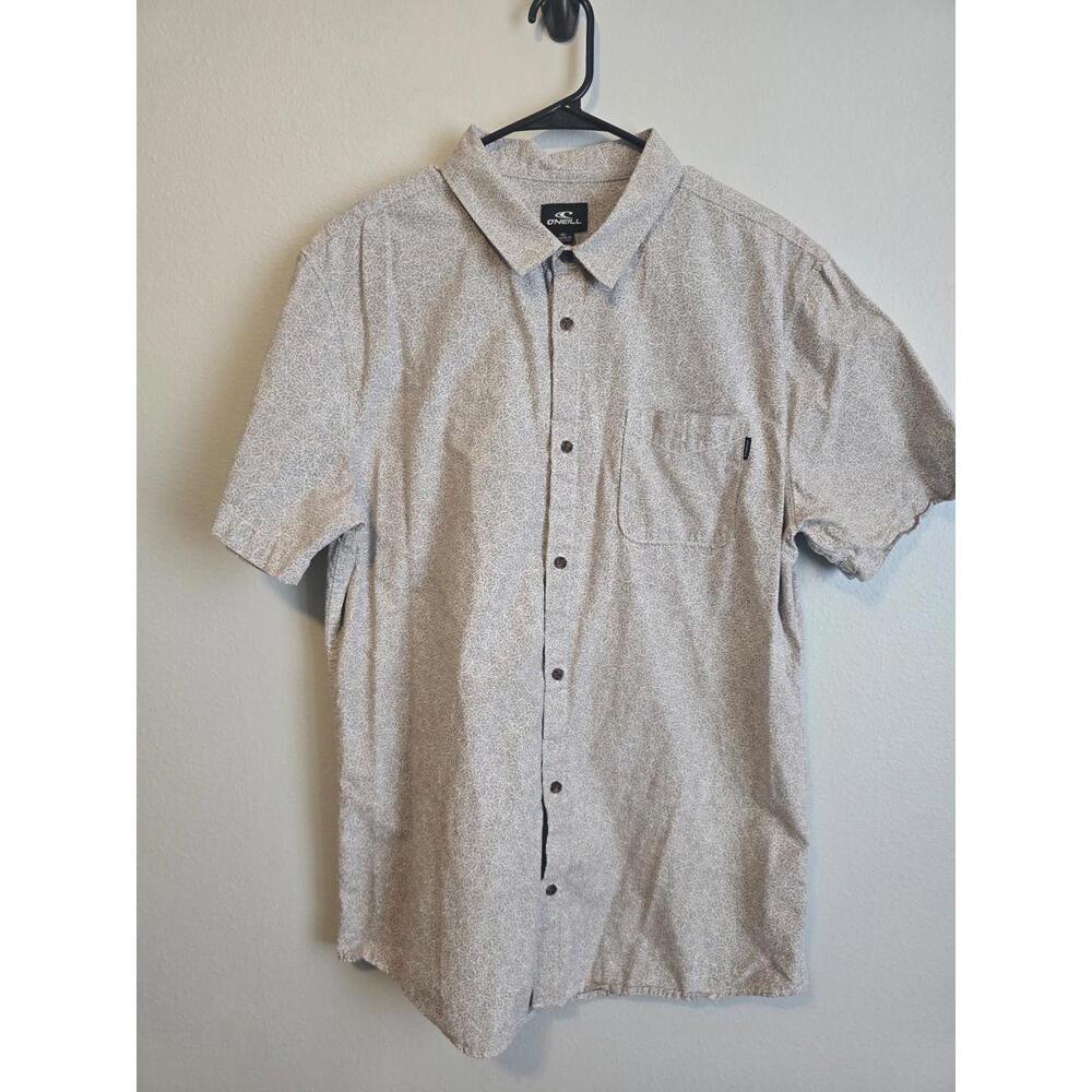 O’Neill Men’s Modern Fit 100% Cotton Allover Floral Buttondown Short Sleeve (XL)